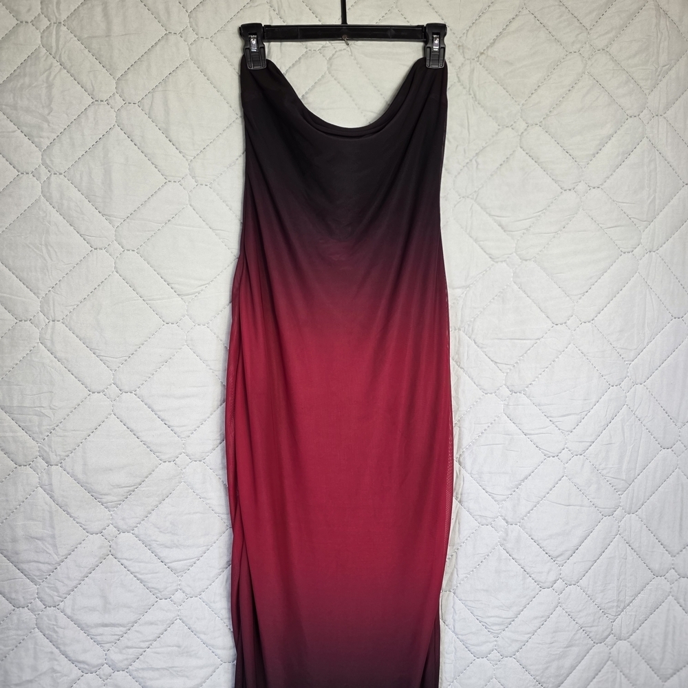 Fashion Nova Ombré Lace Up Back Ball Gown Maxi Dress Sz M Red Black
Strapless - Picture 8 of 12